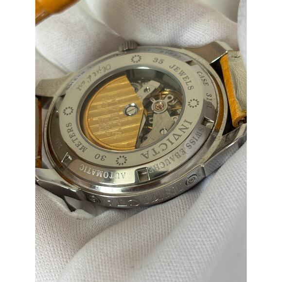 2004 Invicta Objet d’Art Malaga Swiss-Mvmt Automatic Watch 44mm Leather #2169 - Picture 9 of 12